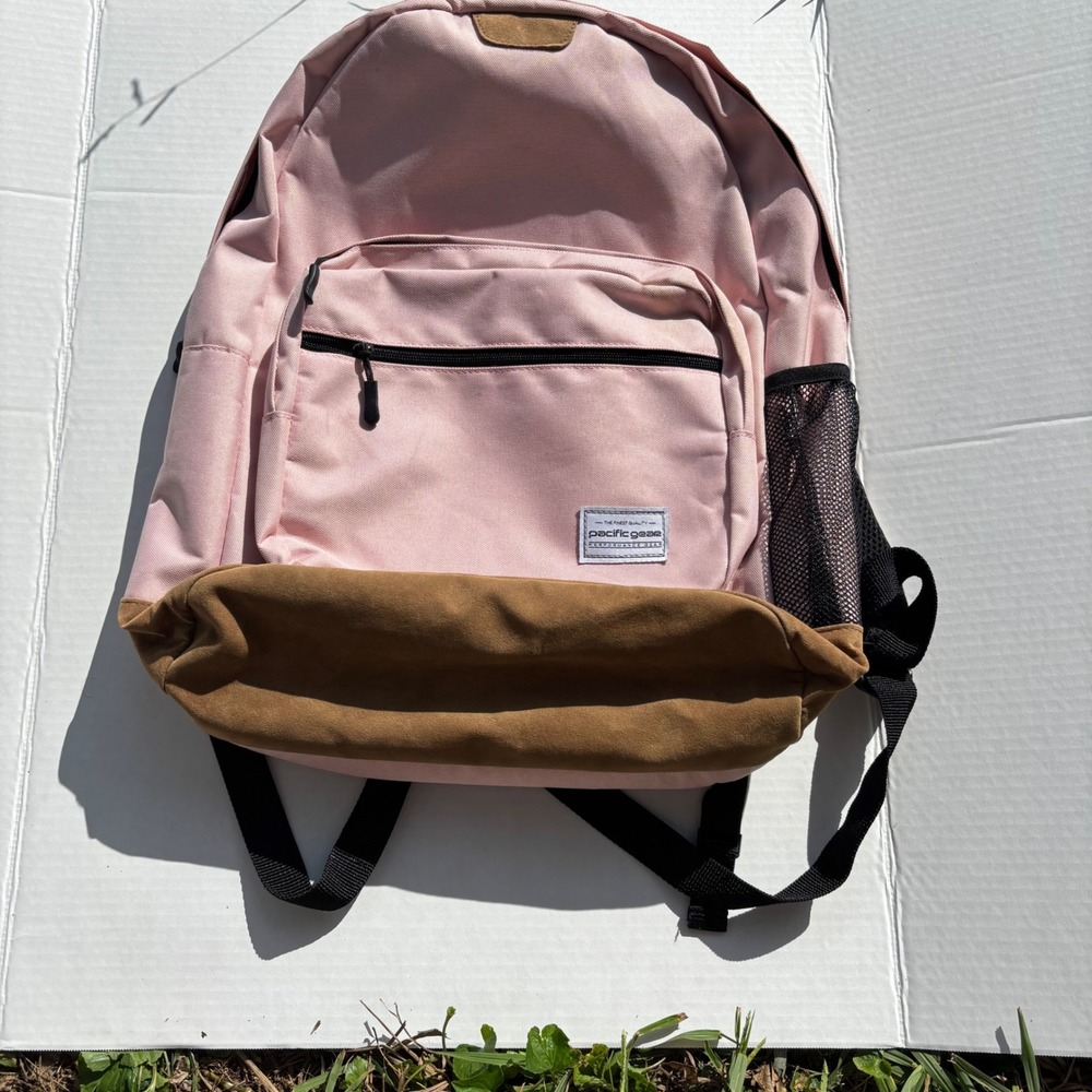 Pacific Gear Backpack Unisex OS Pink Excellent PG00054 Canvas Suede Bottom